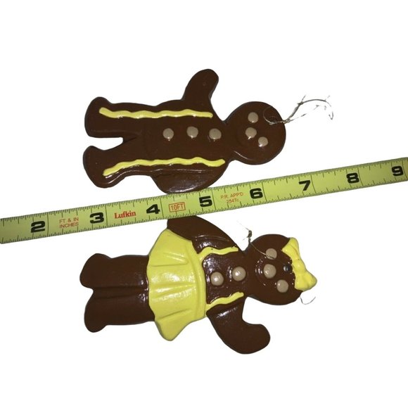 Ceramic Boy & Girl Gingerbread Ornaments — Brown/ yellow - Picture 3 of 4